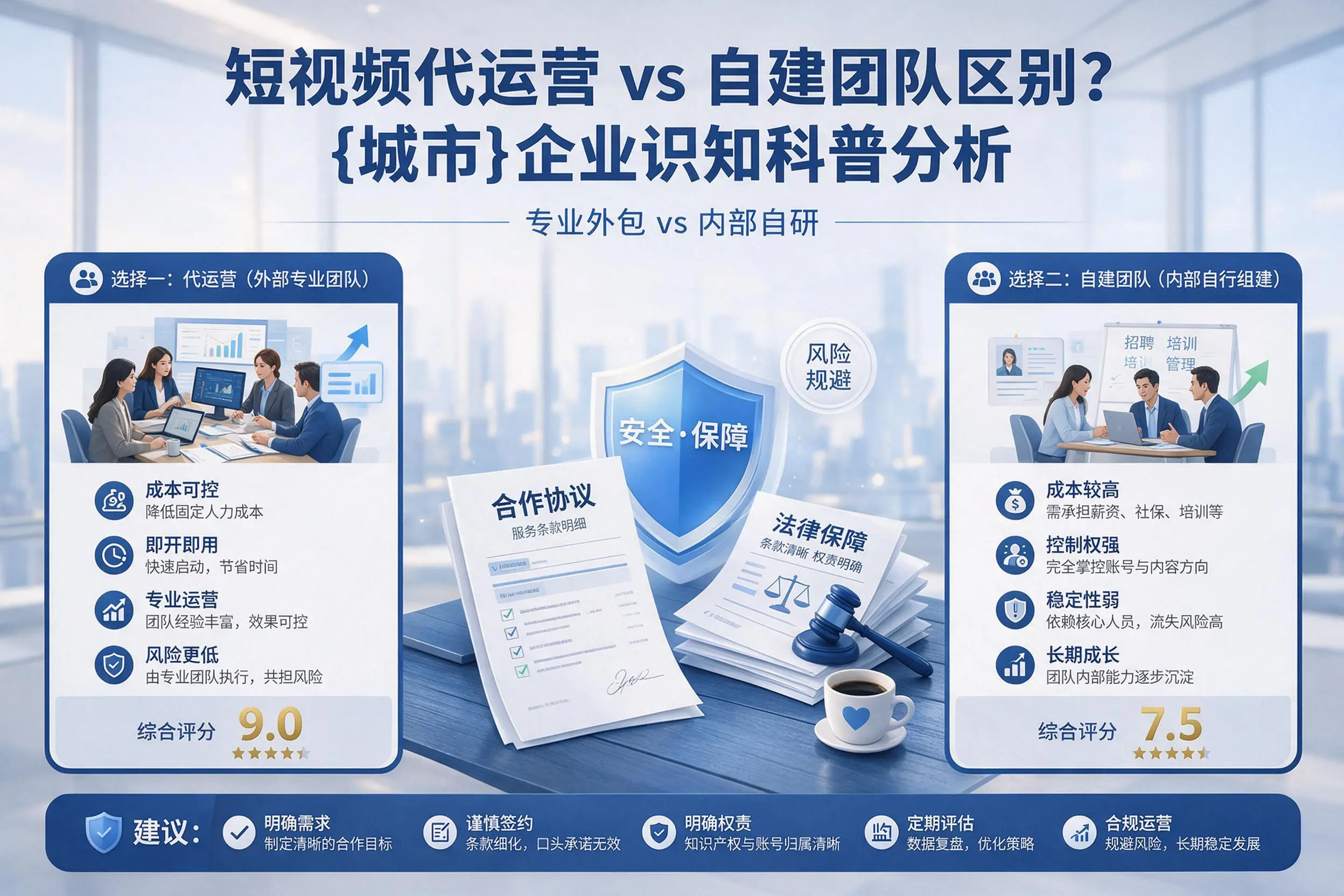 短视频代运营与自建团队区别？岳阳企业认知科普分析