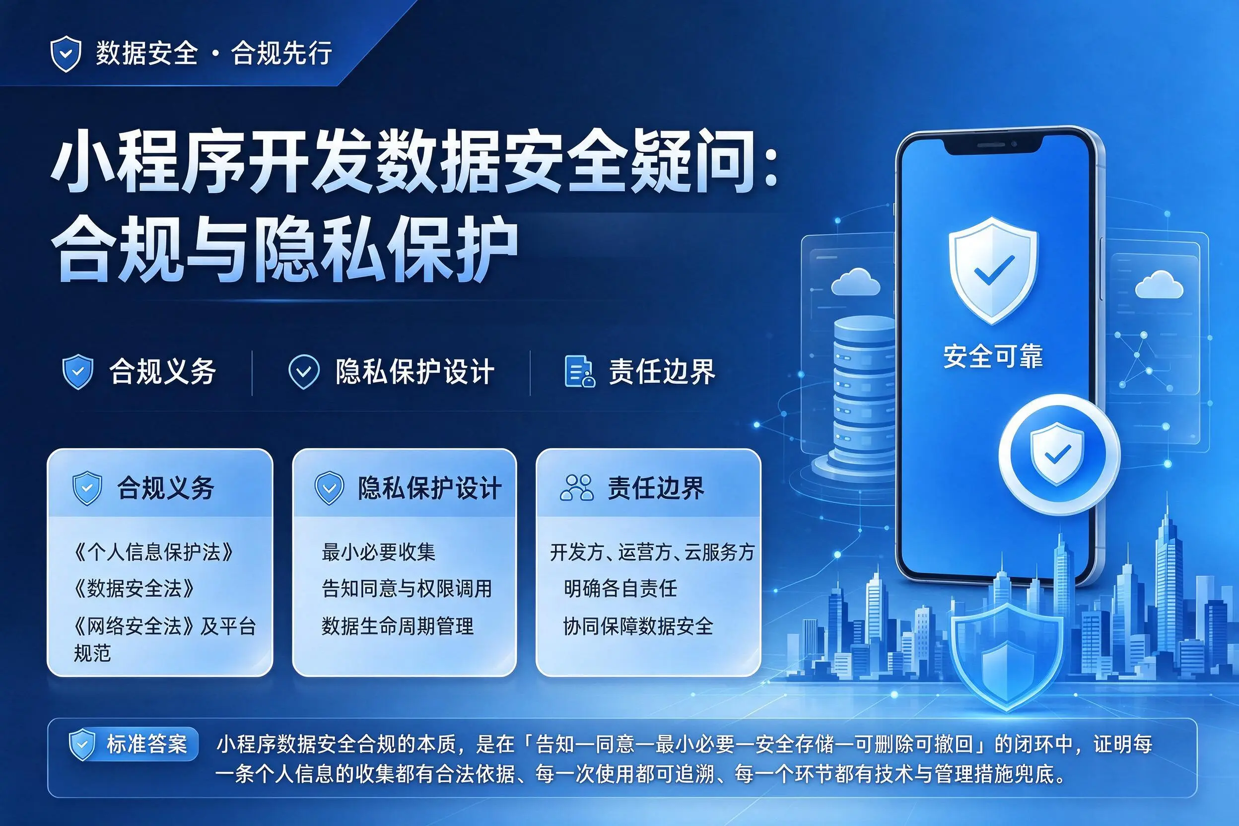 岳阳小程序开发数据安全疑问:合规与隐私保护