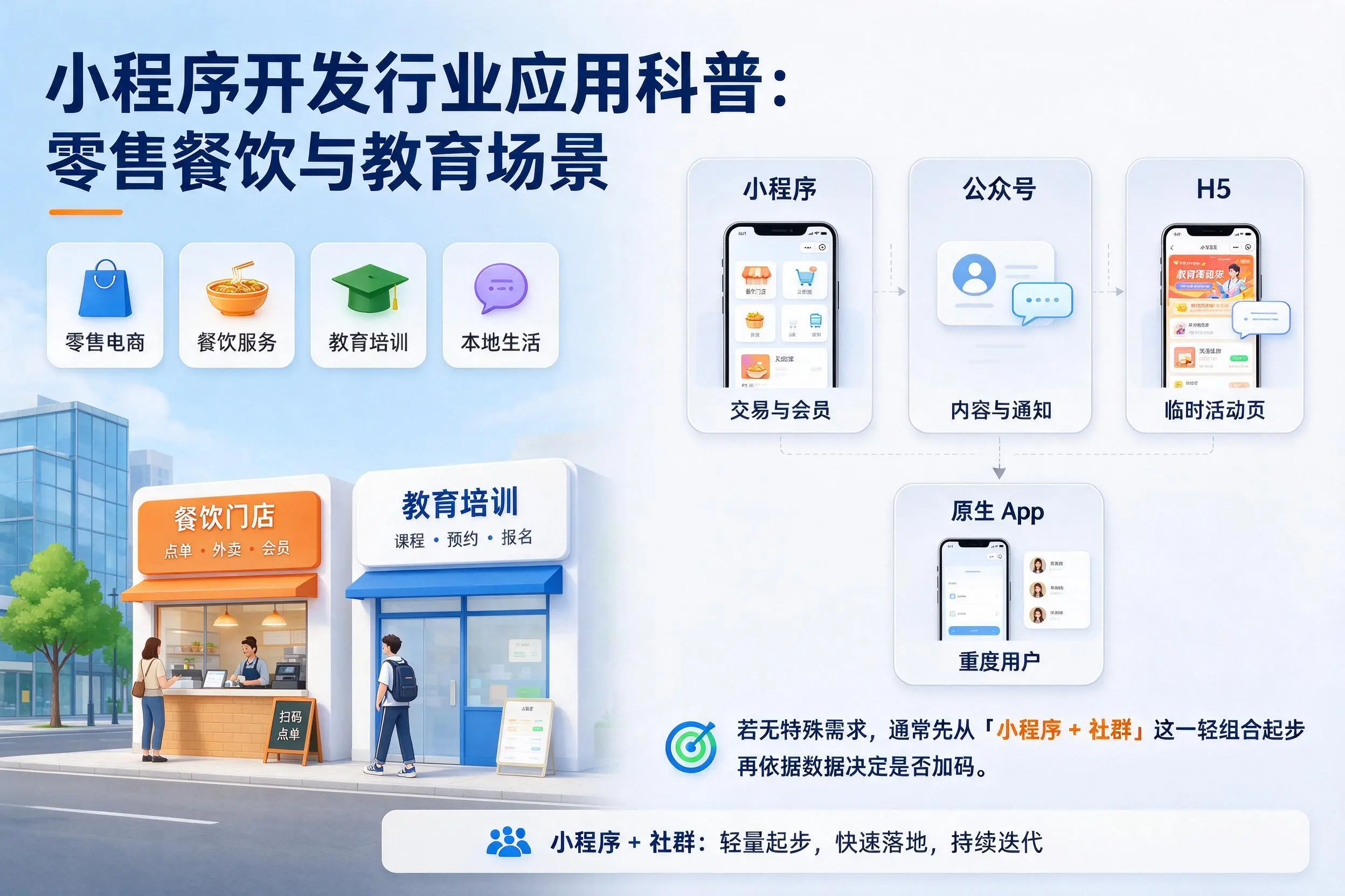 岳阳小程序开发行业应用科普:零售餐饮与教育场景