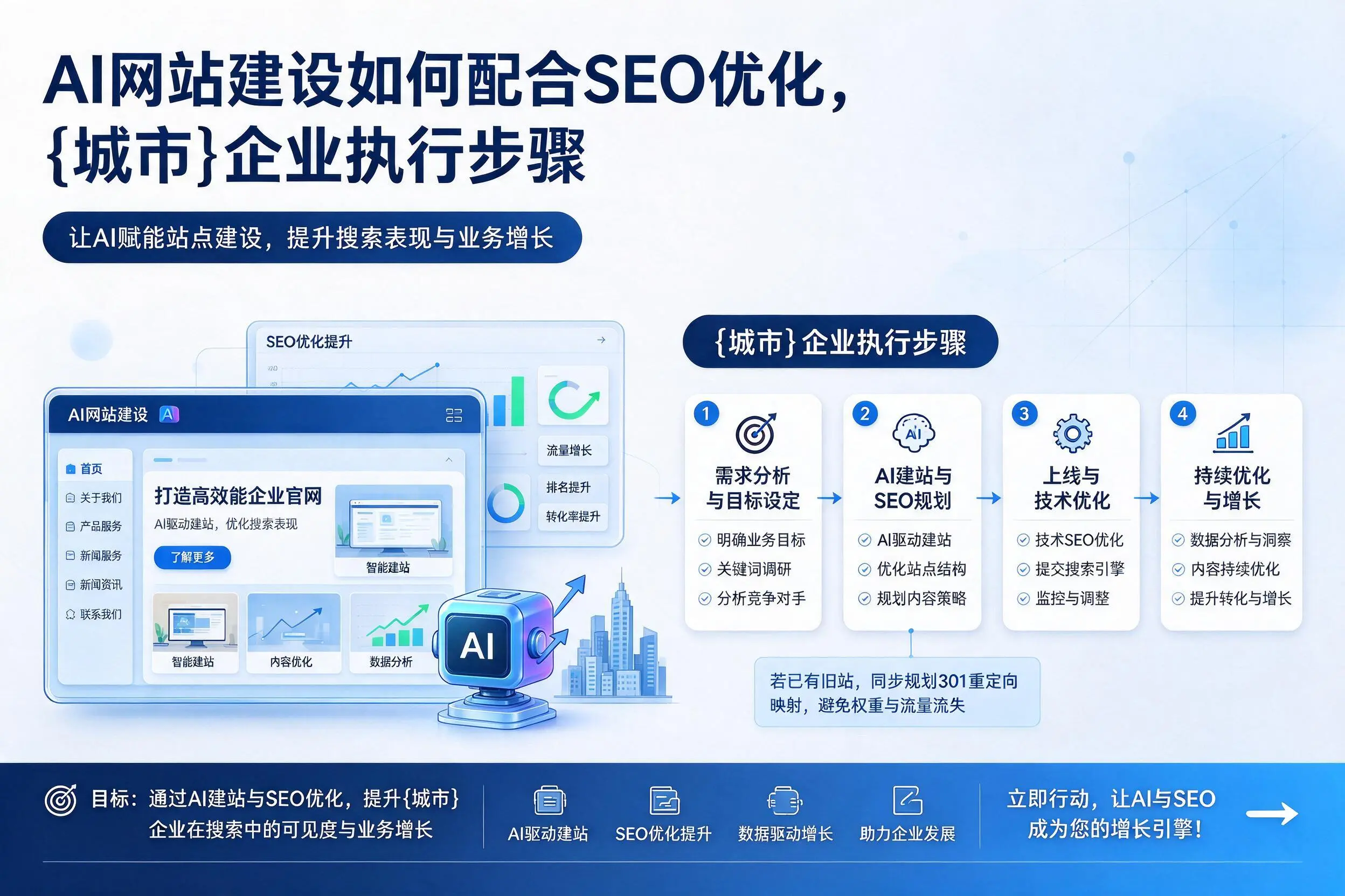 AI网站建设如何配合SEO优化,岳阳企业执行步骤