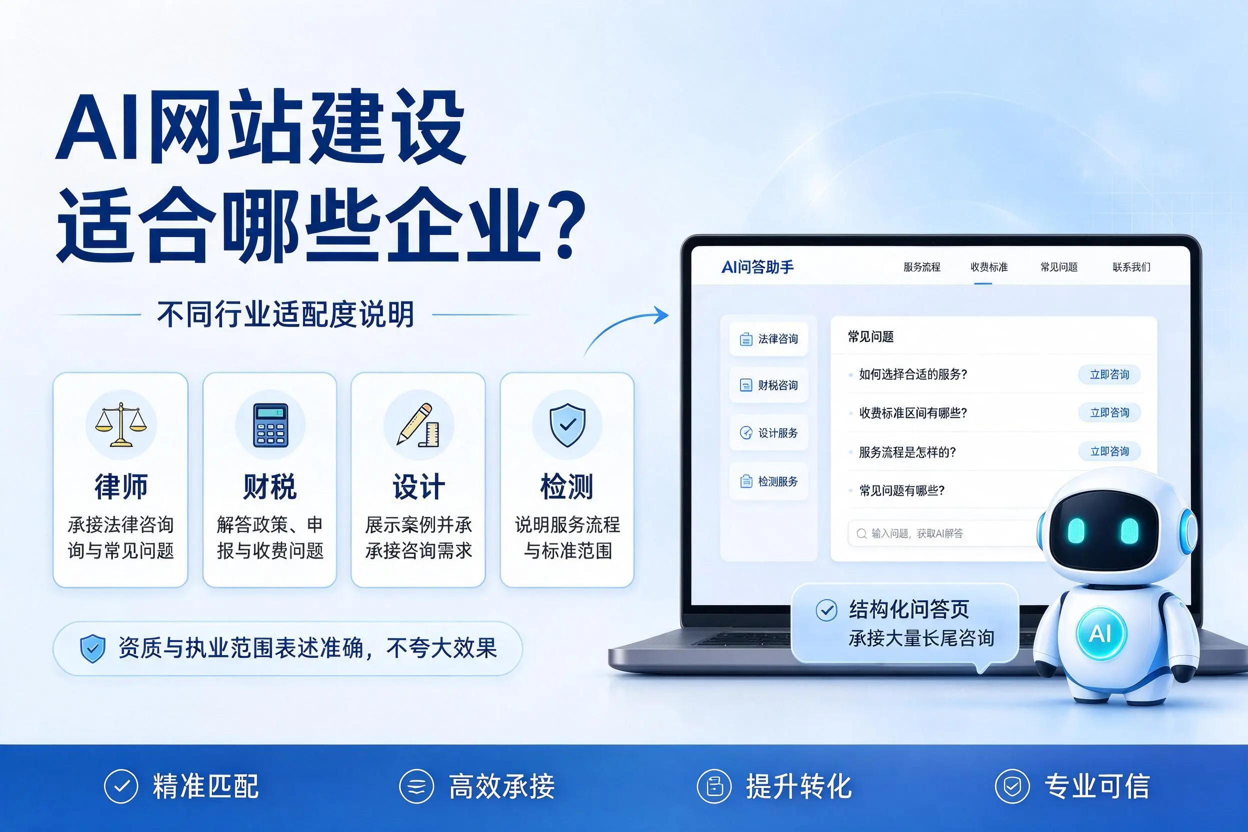 AI网站建设适合哪些企业?岳阳不同行业适配度说明