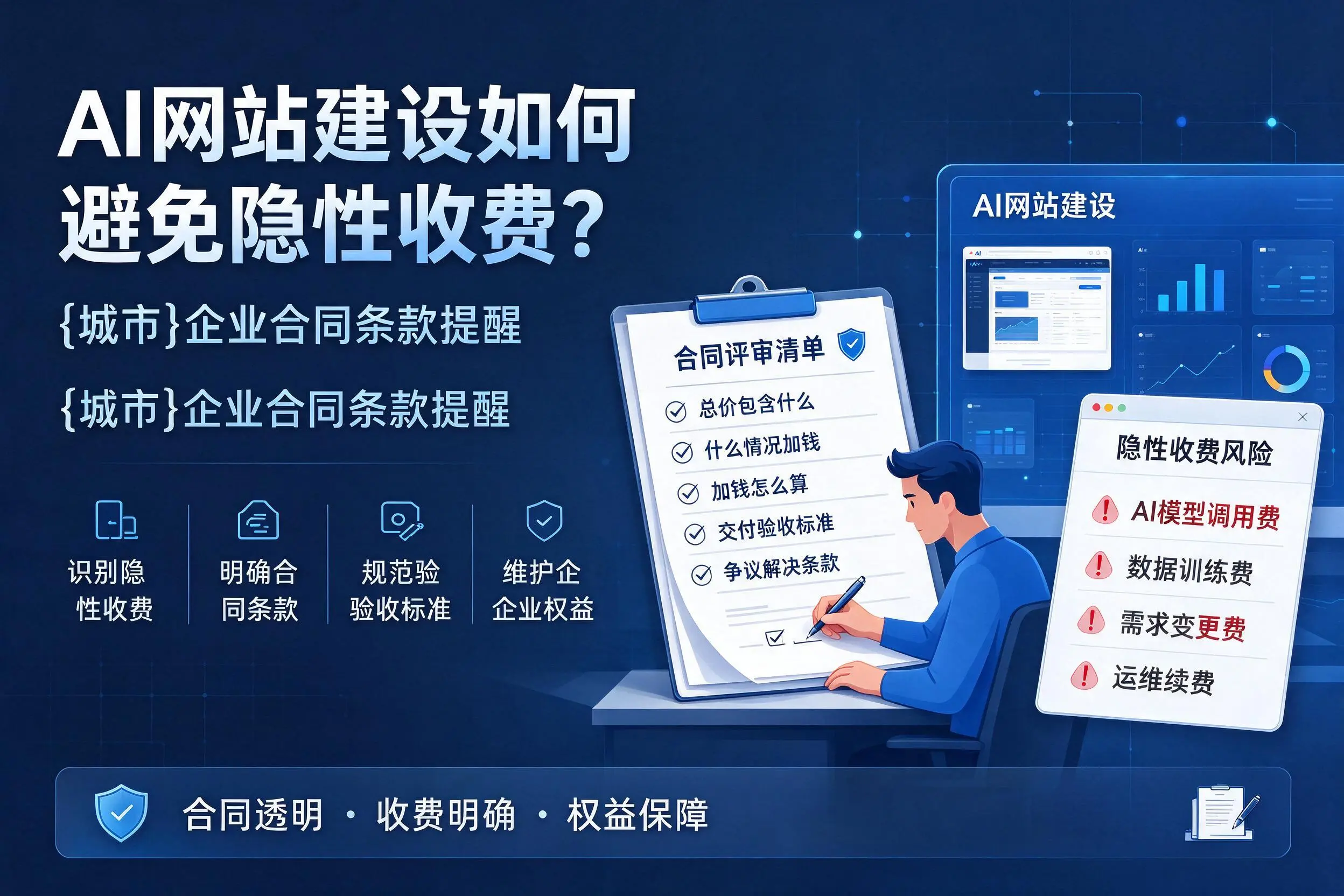 AI网站建设如何避免隐性收费？岳阳企业合同条款提醒